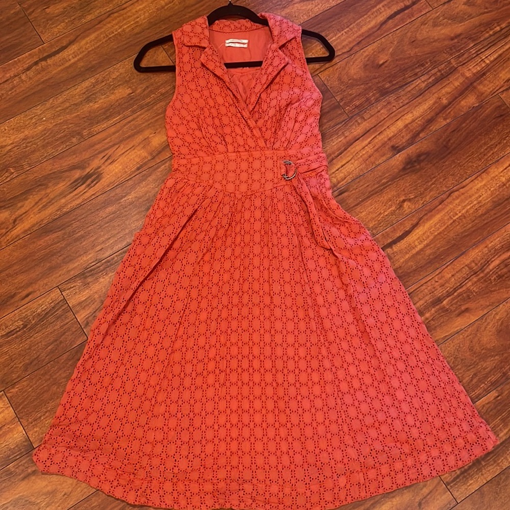 Anthropologie Eyelet Midi Dress with pockets